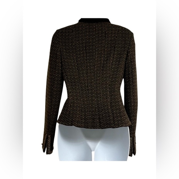 Elie Tahari Fitted Tweed Blazer with Velvet Collar - Picture 12 of 12